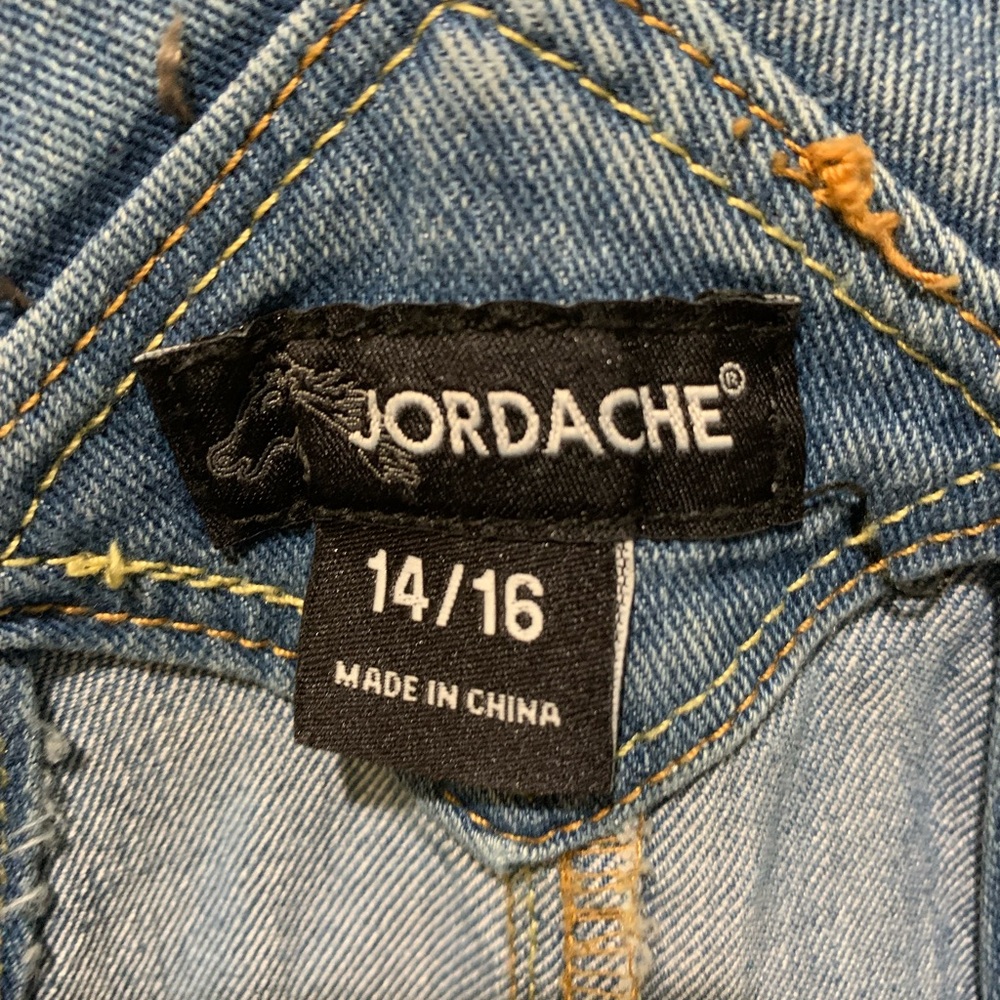 VINTAGE Y2K JORDACHE MEDIUM WASH BLUE DENIM LONG OVERALLS - Picture 2 of 16